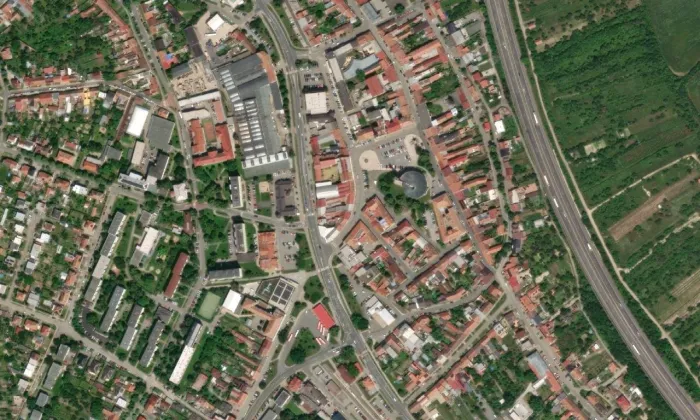 Kostel svatého Václava a svaté Anežky České – letecký pohled