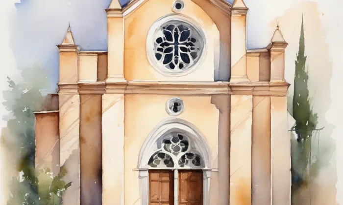kostel svatého Vavřince (Řečkovice) – akvarel