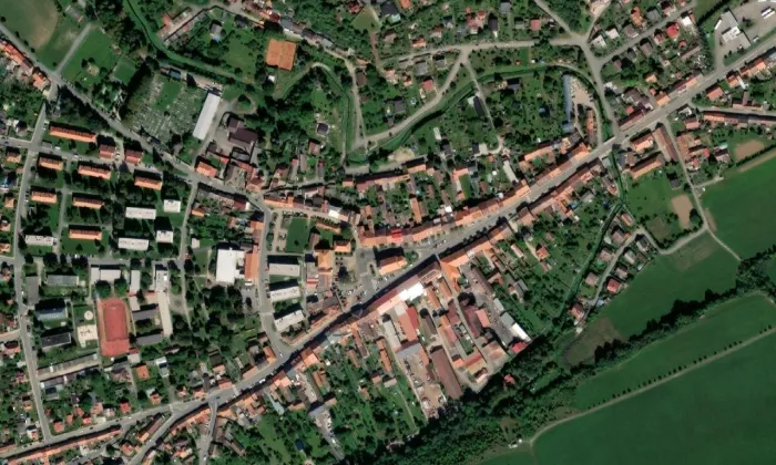Kostel svatého Vavřince (Žebrák) – letecký pohled