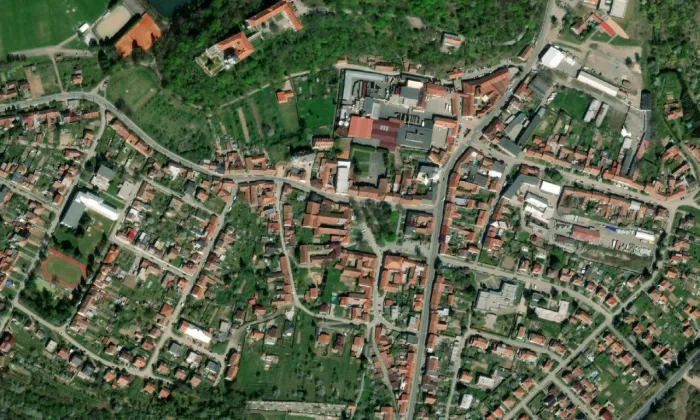 kostel svatého Vavřince (Černá Hora) – letecký pohled