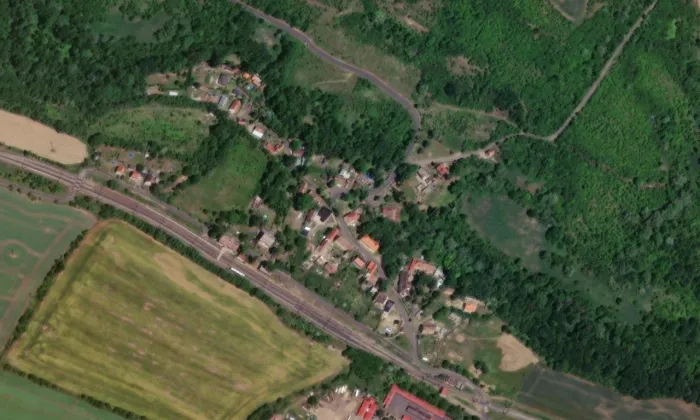Kostel svatého Vavřince (Hořetice) – letecký pohled