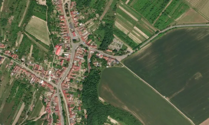 kostel svatého Vavřince (Horní Bojanovice) – letecký pohled