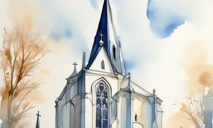 kostel svatého Vavřince (Horní Bojanovice) – akvarel