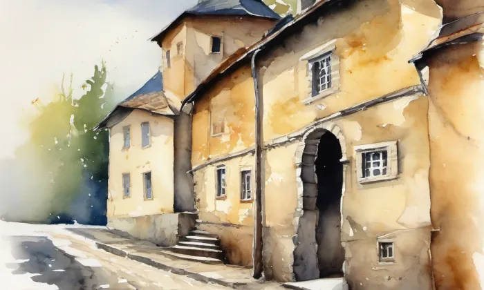 kostel svatého Vavřince (Klobouky u Brna) – akvarel