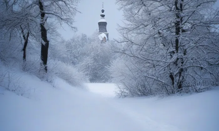kostel svatého Vavřince (Nezabudice) – winter