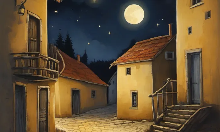 Kostel svatého Vavřince (Veliká Ves) – noc