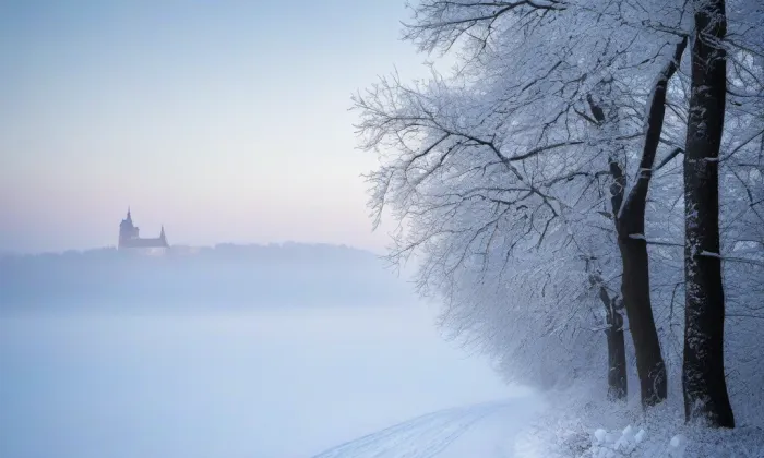 Kostel svatého Vavřince (Veliká Ves) – winter
