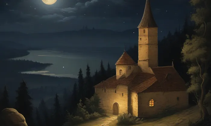 kostel svatého Vavřince (Vojkovice) – noc