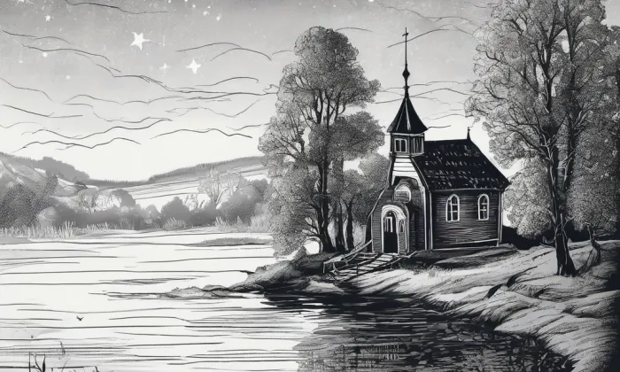Kostel svatého Vavřince (Zbraslavice) – noc