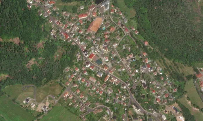 Kostel svatého Vendelína (Perštejn) – letecký pohled
