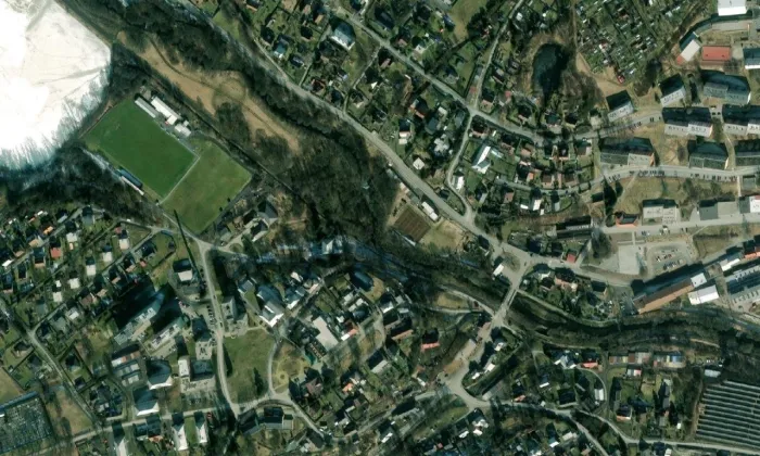 Kostel Tří králů (Břidličná) – letecký pohled