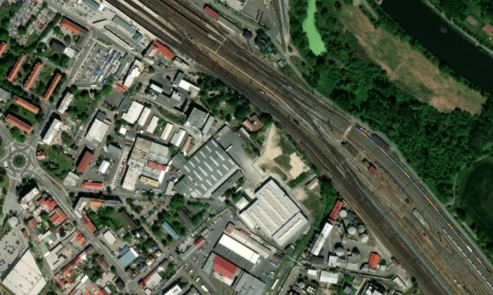 Kostel Všech svatých (Kolín IV) – letecký pohled
