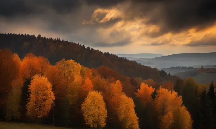Kostel Všech svatých (Levínská Olešnice) – autumn