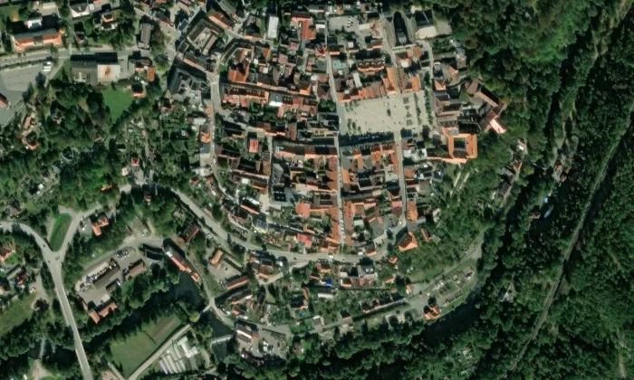 Kostel Všech svatých (Stříbro) – letecký pohled