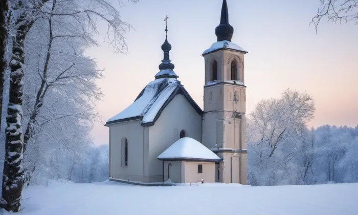 Kostel Zvěstování Páně v Úvalech – winter