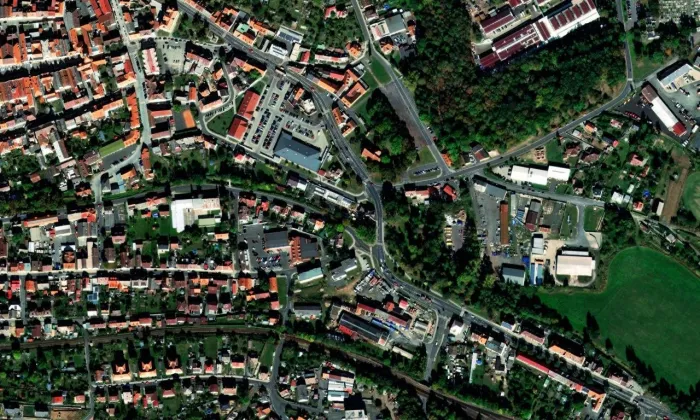 Kostel Zvěstování Panně Marii – letecký pohled