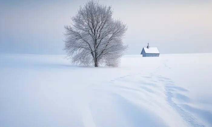 Kostel Zvěstování Panny Marie (Plaňany) – winter