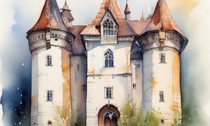 Kotviny (hrad) – akvarel
