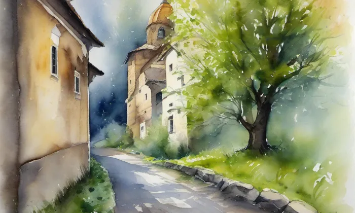 Kozí hřbet – akvarel