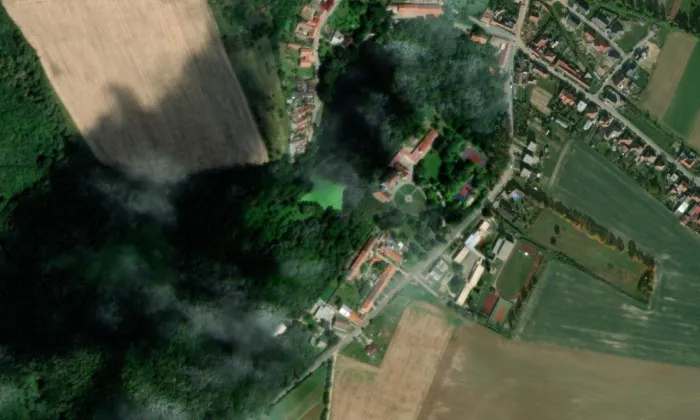 Kravsko – letecký pohled