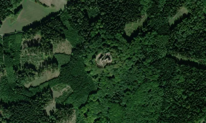 Kumburk – letecký pohled