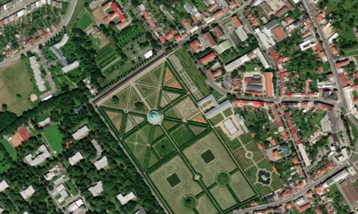Květná zahrada – letecký pohled