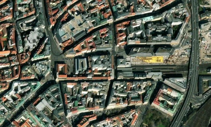 Lannův palác – letecký pohled