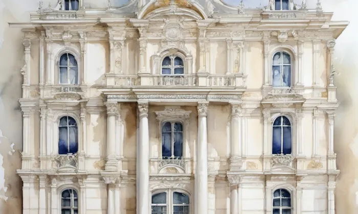 Lannův palác – akvarel