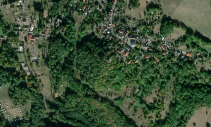 Levín – letecký pohled