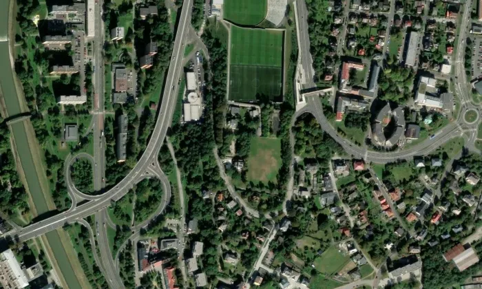 Liskova vila – letecký pohled