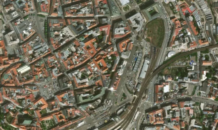 městské opevnění v Brně – letecký pohled