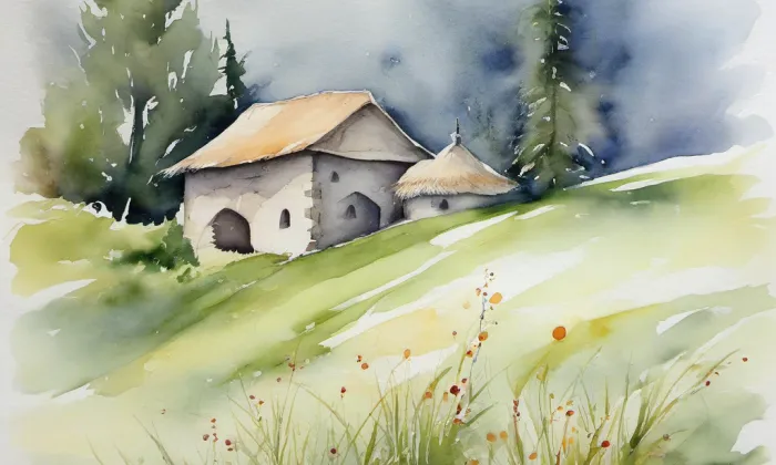 Malešov – akvarel