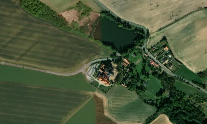 Mariánská Týnice – letecký pohled