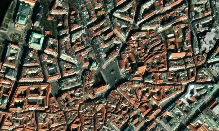 Mikulášská – letecký pohled