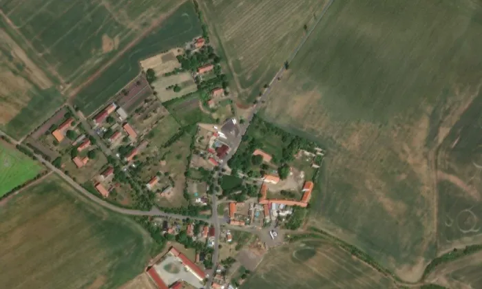 Milčeves – letecký pohled