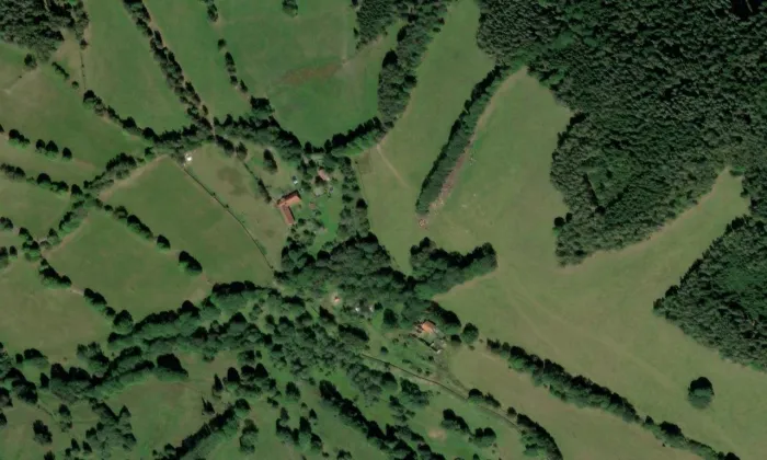Milešice – letecký pohled