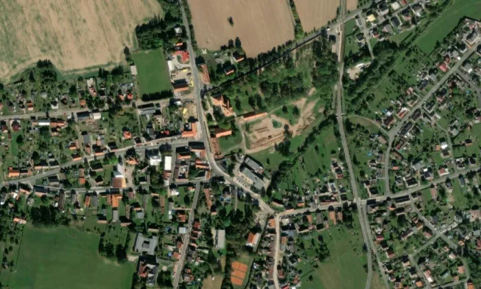 Mirošov – letecký pohled