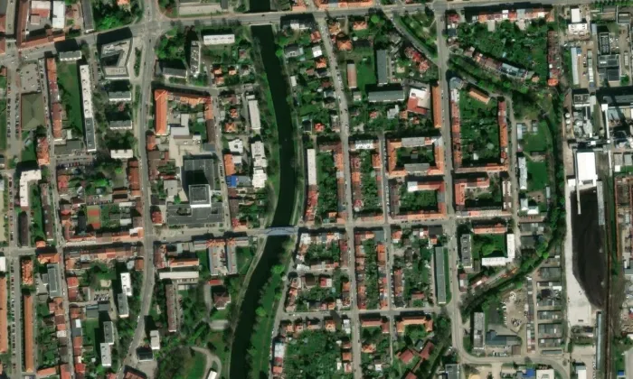 Modrý most – letecký pohled