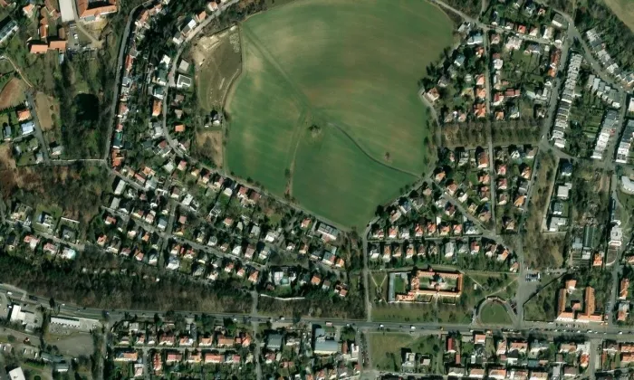 Mohyla na Bílé hoře – letecký pohled