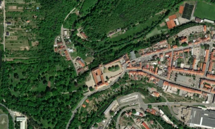 Moravský Krumlov – letecký pohled