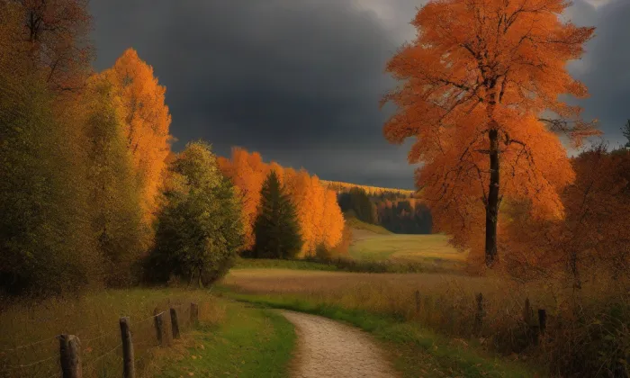 most k zámku Červená Lhota – autumn