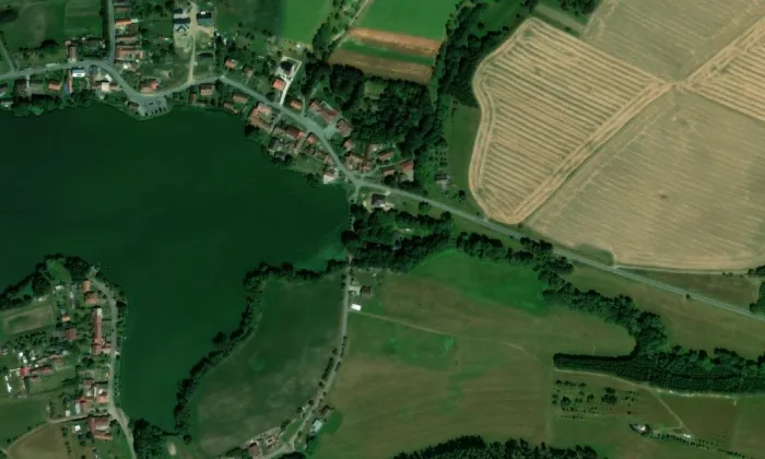 mostek v Dolní Libochové – letecký pohled