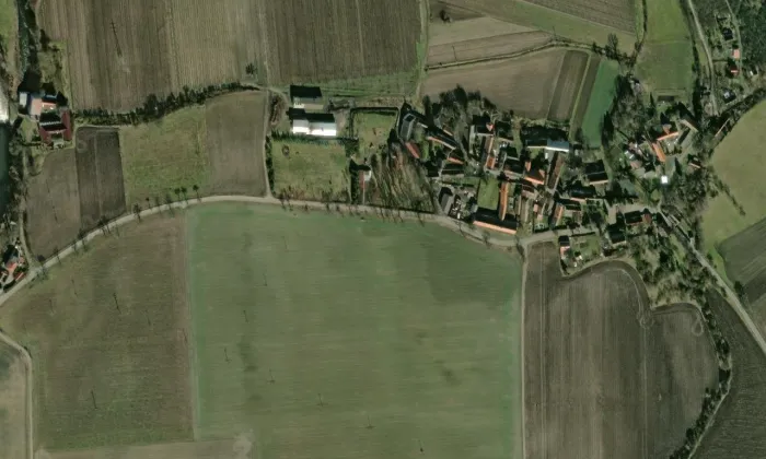 Mradice – letecký pohled