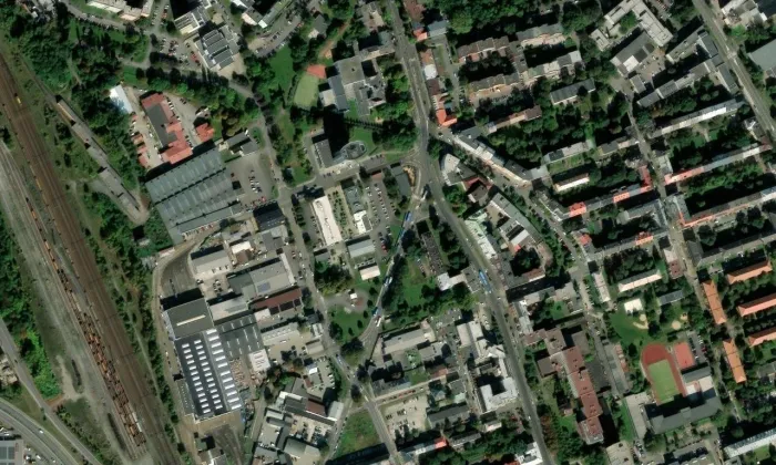 Nádražní (Moravská Ostrava) – letecký pohled