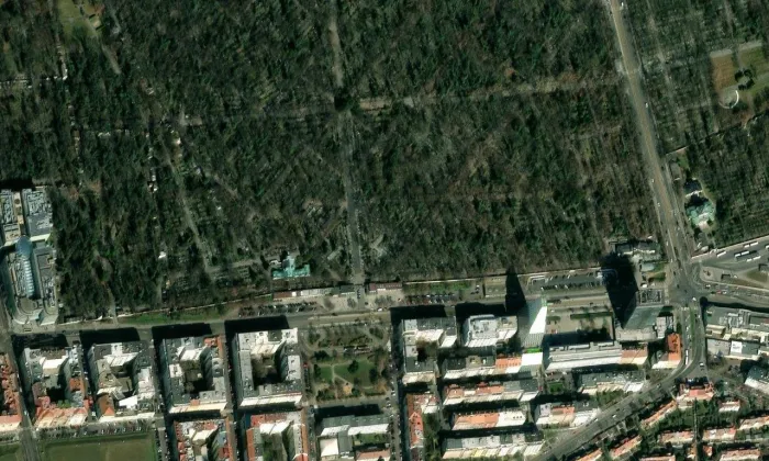 náhrobek Jana Palacha – letecký pohled