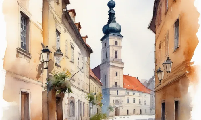 Na Můstku – akvarel
