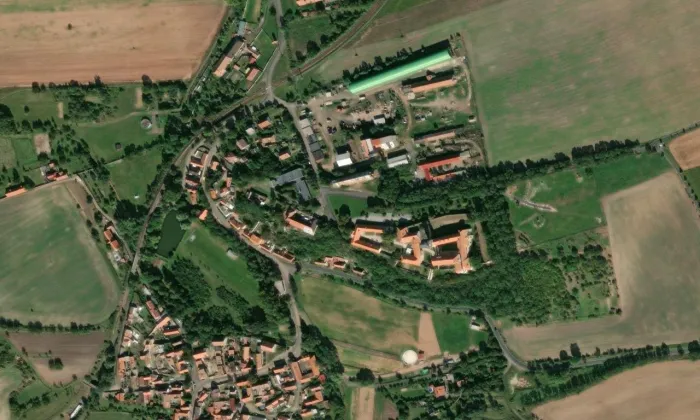 Nový Hrad (Jimlín) – letecký pohled