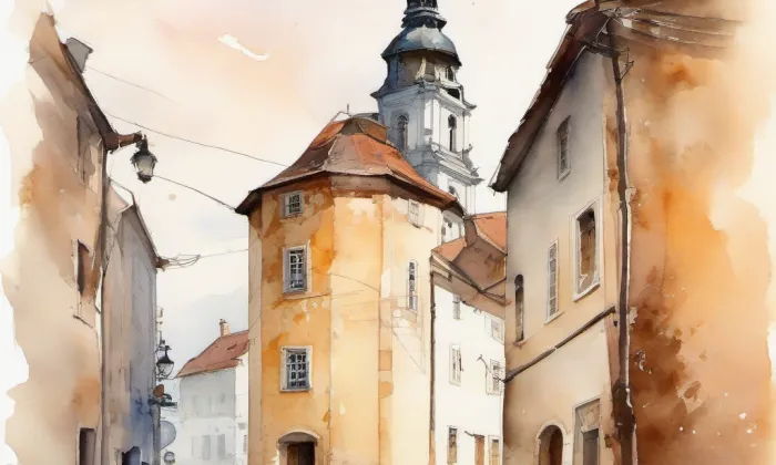 Nová Ves (Jinonice (Praha 13)) – akvarel