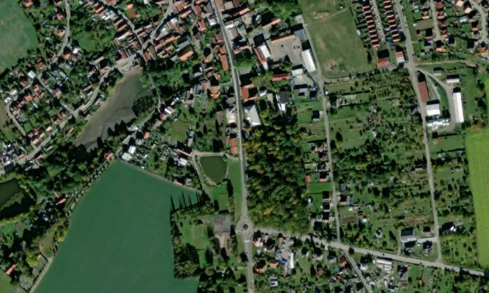 nový zámek Golčův Jeníkov – letecký pohled