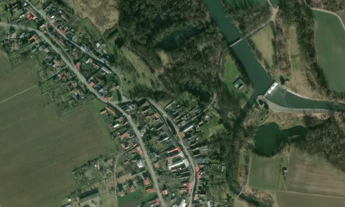 Obecní park Bolelouc – letecký pohled